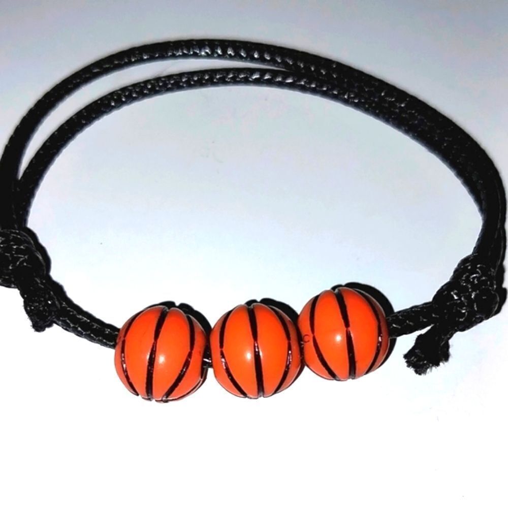 Unisex kids basketball adjustable charm bracelet - Picture 3 of 4